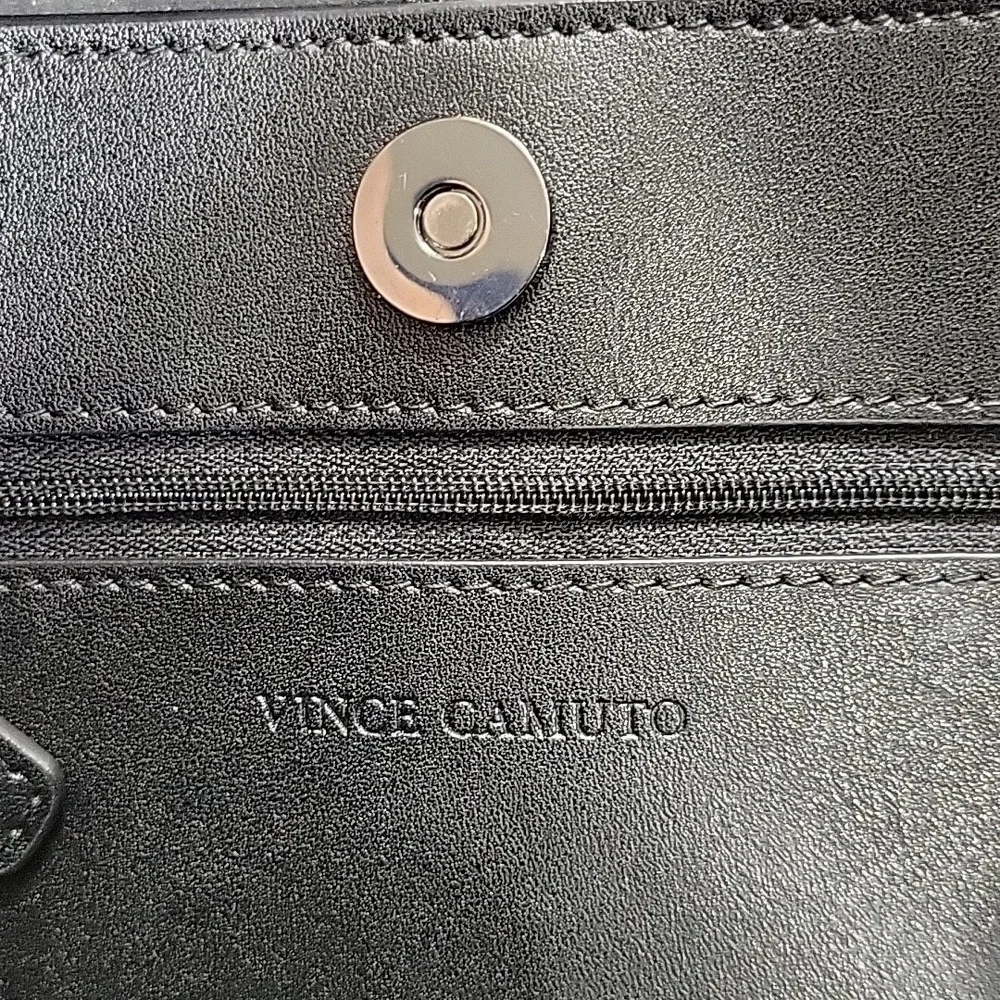 Vince Camuto Black Leather Tote Shoulder Bag Purse